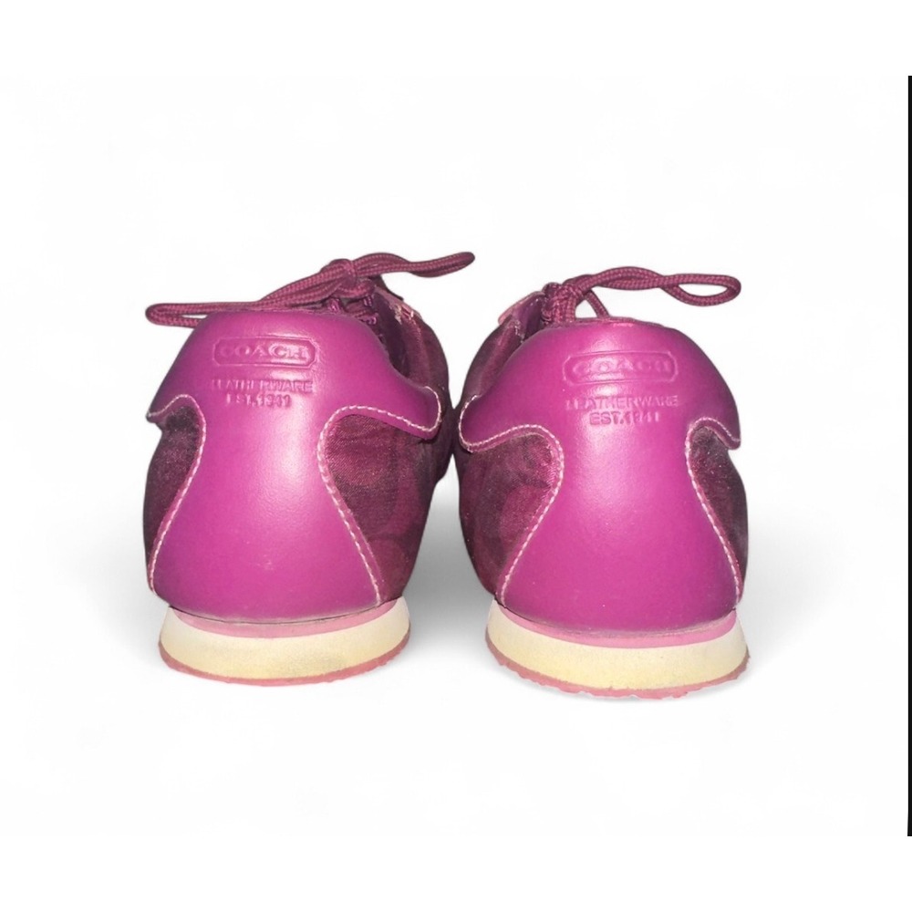 Coach Kirby Magenta Purple Signature C Monogram Sneakers Q999 Womens 6.5M - Picture 4 of 7